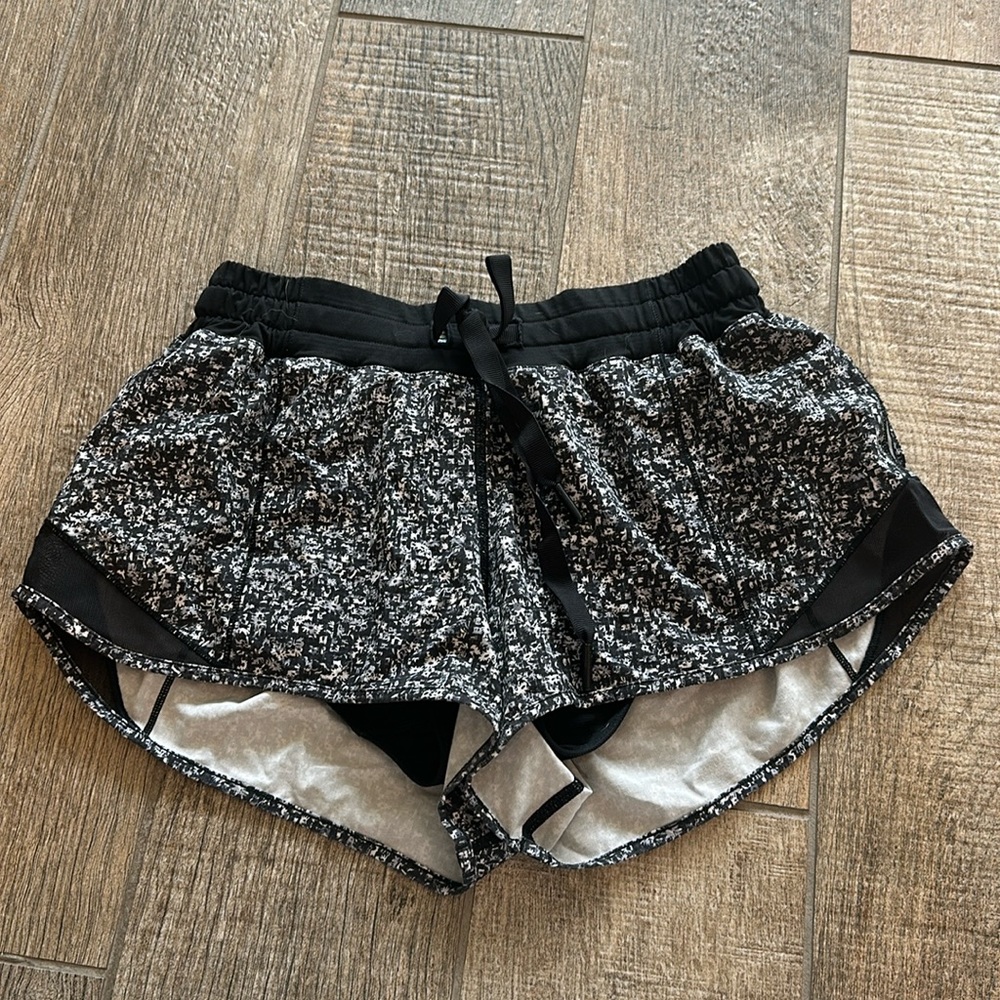 Black and white womens Lululemon shorts